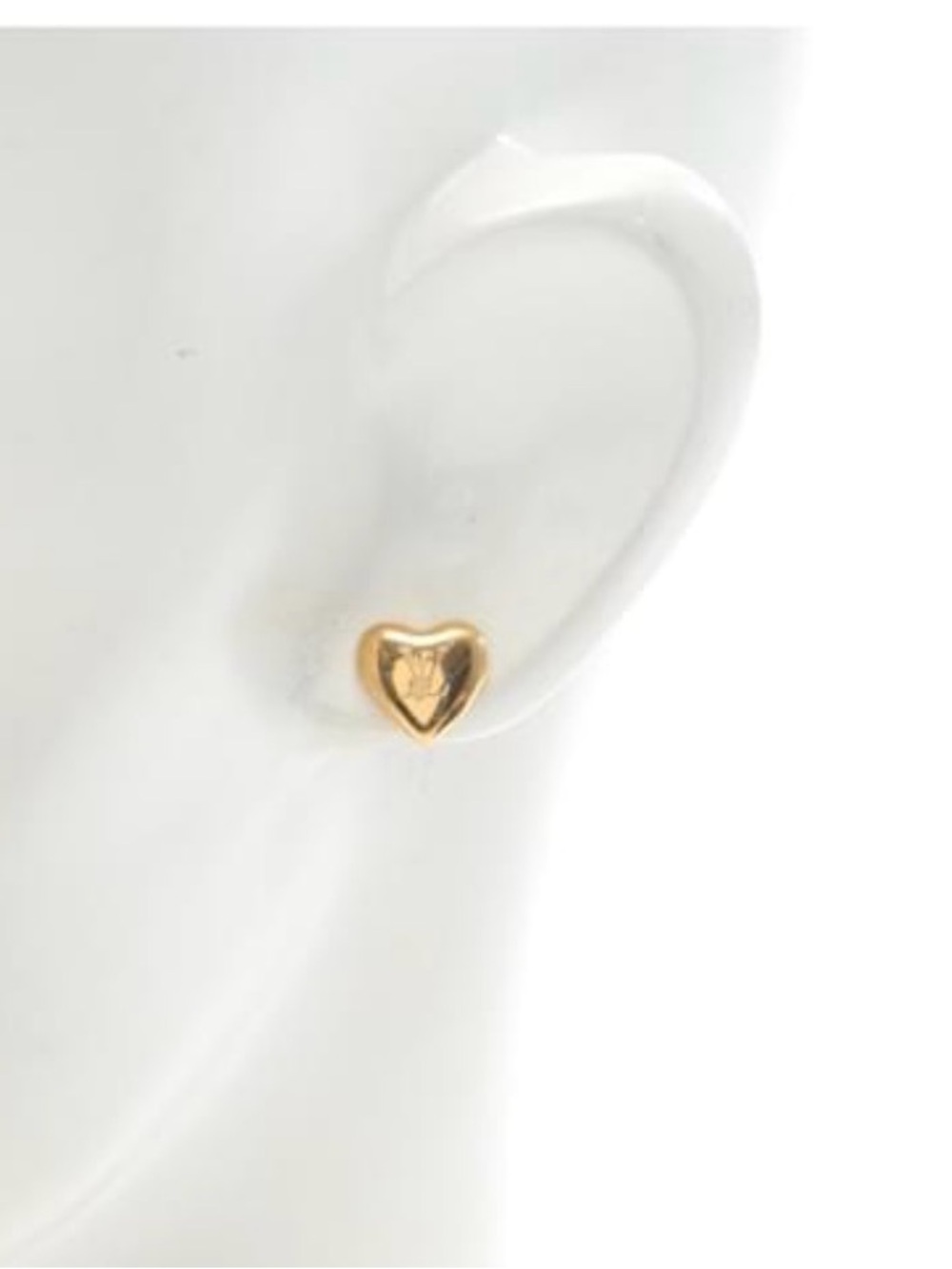 100% authentic LV heart studded earrings on gold tone.
